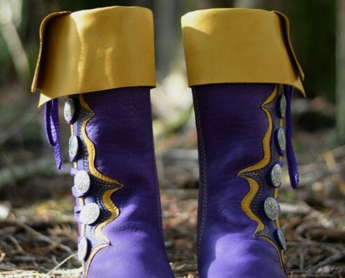 Tony's Purple & Gold Ren Boots